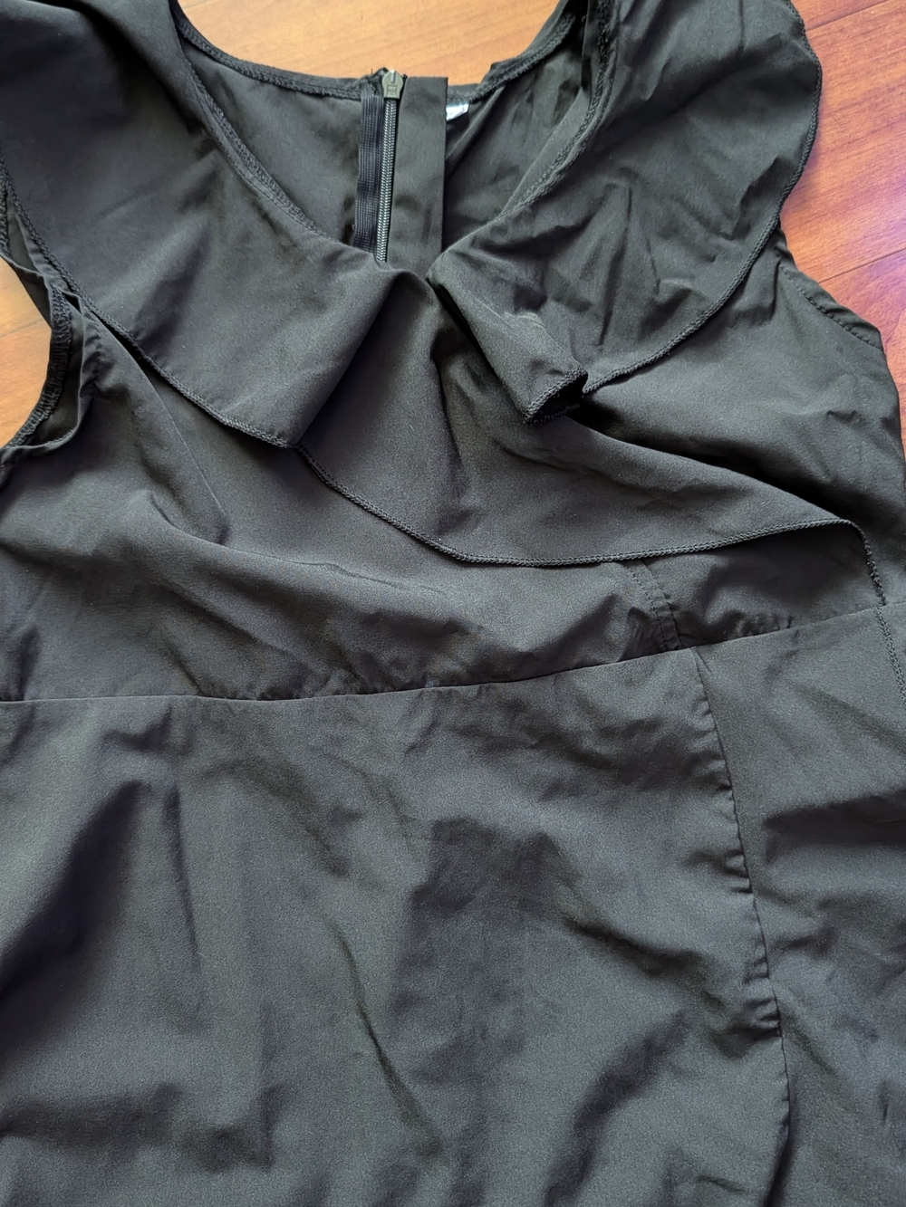 Black Ruffle Wrap-Detail Dress - Picture 5 of 11